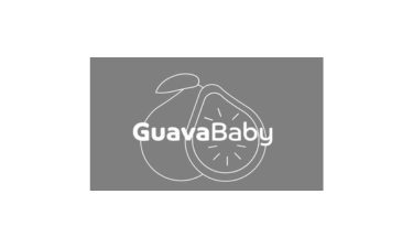 Guava Baby Grey and White Logo