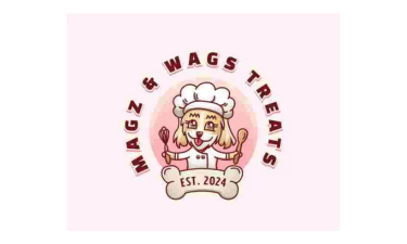 Magz and Wags Treats Logo with Animated Doggy Chef