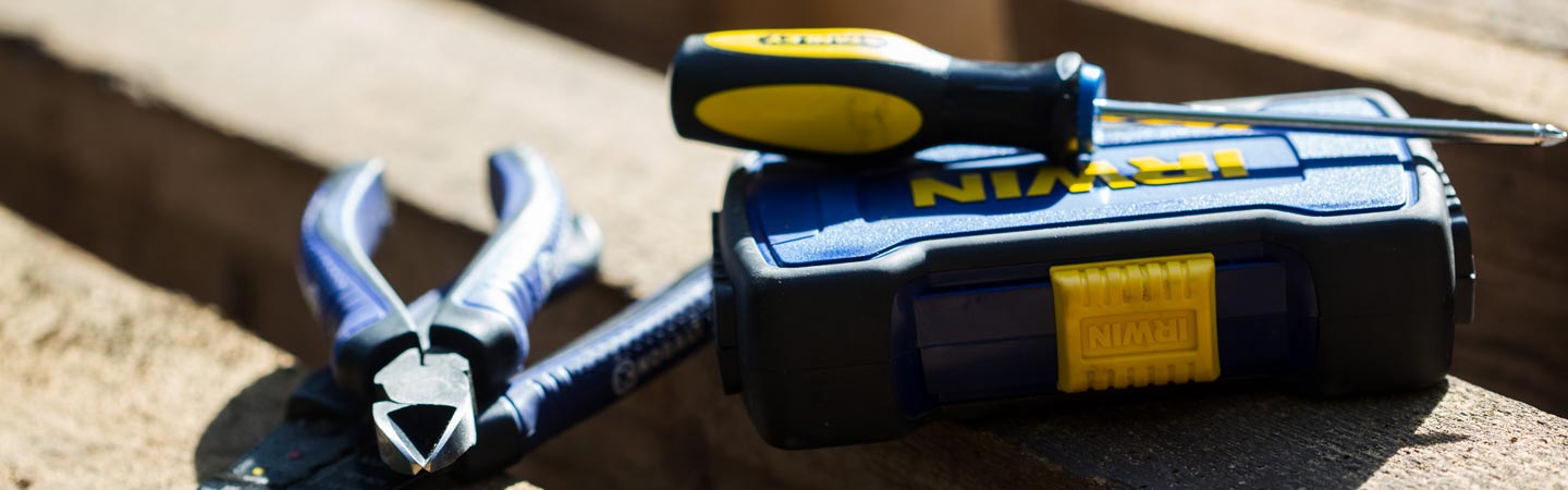 screwdriver and laser level