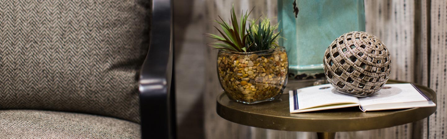 side table with home decor