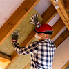 insulation being installed by trades person