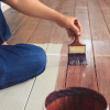 DIY restaining the wood floor boards