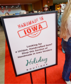 Handmade in Iowa sign from Des Moines Holiday Boutique