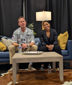 Brian and Mika Kleinschmidt Speaking on stage at Atlanta Home Show
