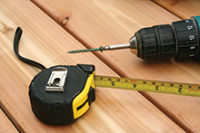 Tape measure and drill