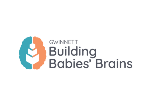 Teal, orange and black Gwinnett Building Babies’ Brains Logo