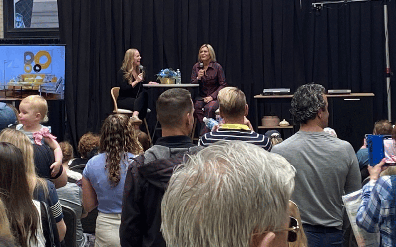 Captain Sandy Speaking on stage at the Jacksonville Spring Home + Patio Show 2025