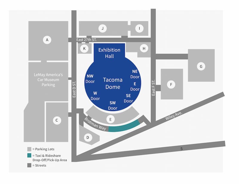 Tacoma Dome parking lot map