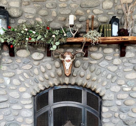 Mantel with Rustic Holiday Decor