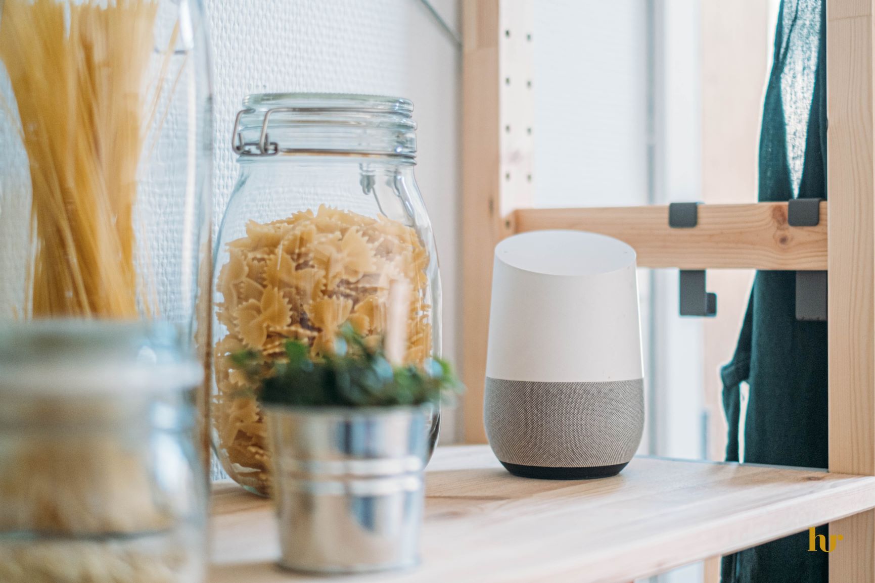 Kitchen with Smart Device on Shelf