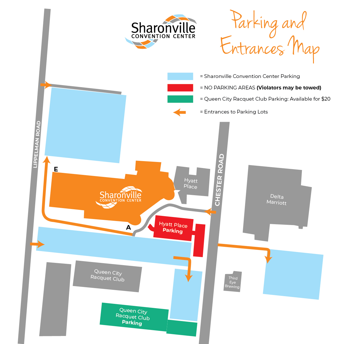 Sharonville Convention Center Parking Map