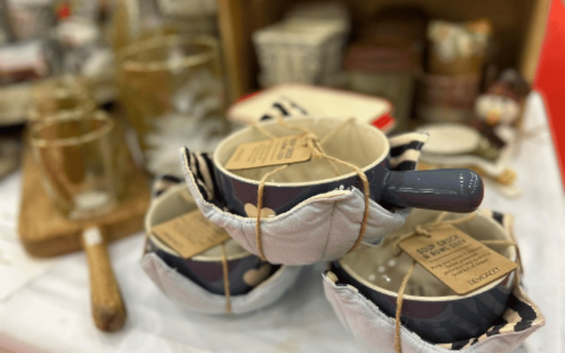 unique dishware displayed on a table