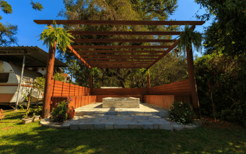 large outdoor patio set up