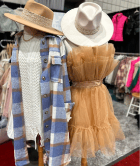 Unique Boutique dress and shawl with cowboy hats