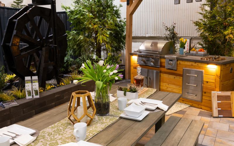 Backyard BBQ display at home show Backyard BBQ display at home show