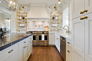 kitchen gold and white