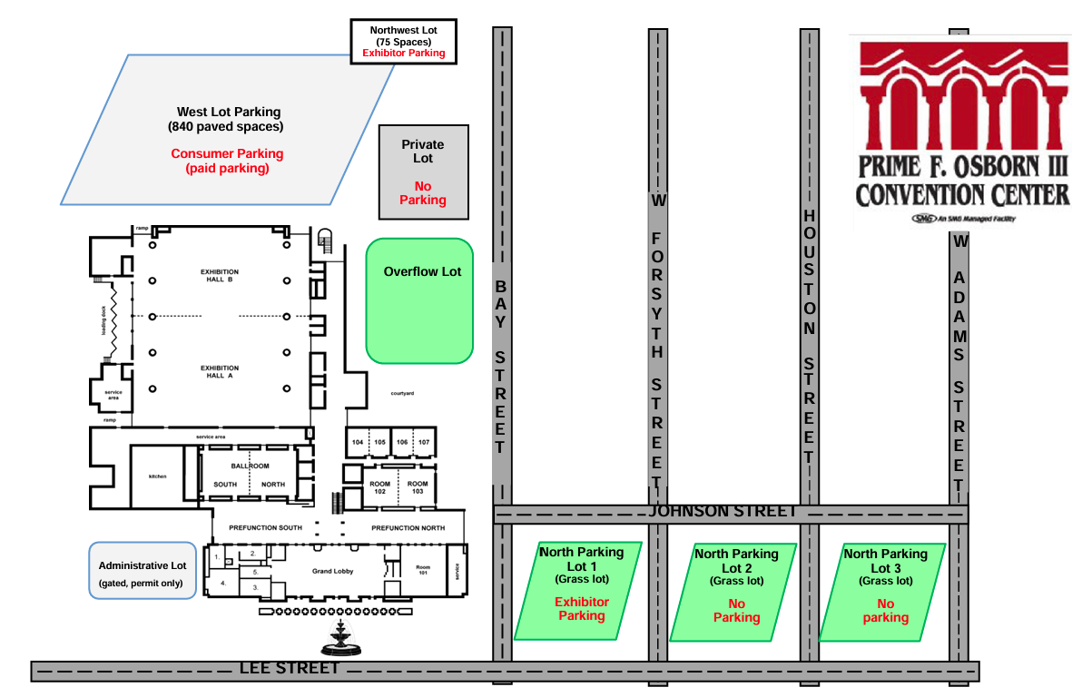 Prime Osborn Convention Center Parking Map