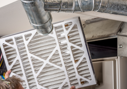 Close up of clean furnace filters