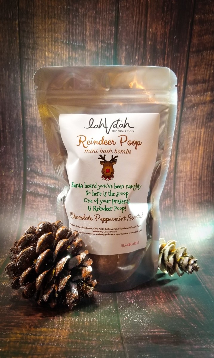 LahVdah Reindeer Poop Bath Bombs