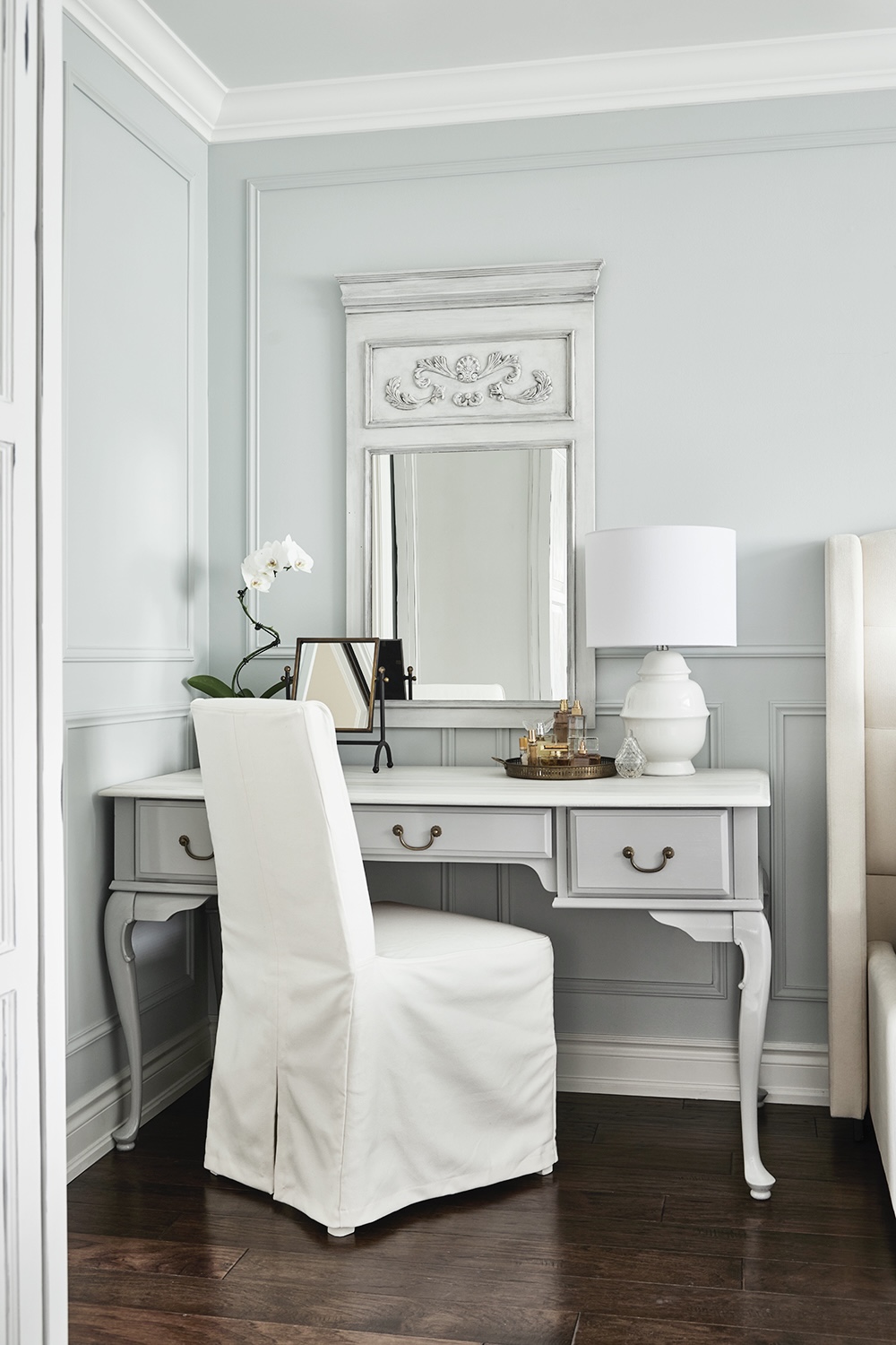 bedroom vanity area