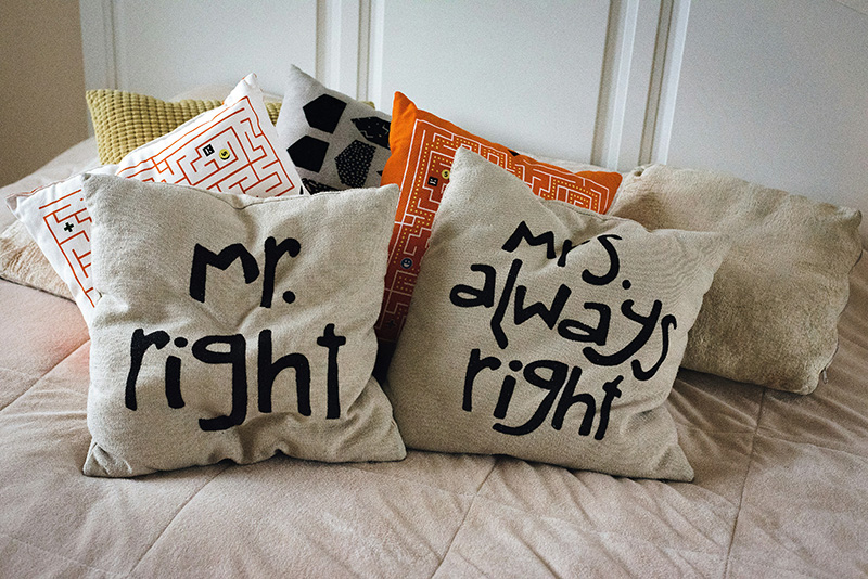 Pillows on Bed