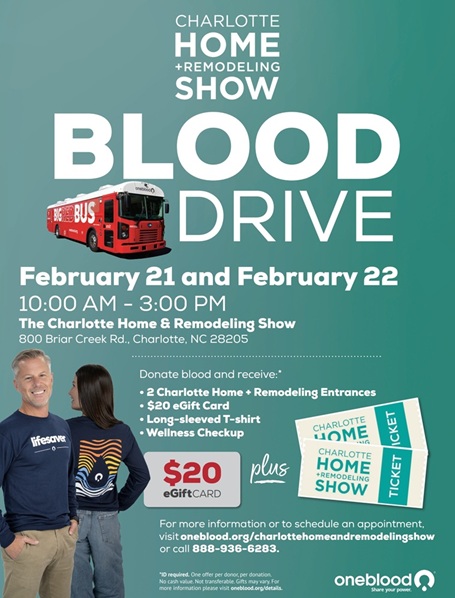 Charlotte Home + Remodeling Show Blood Drive