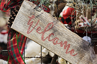 christmas welcome sign