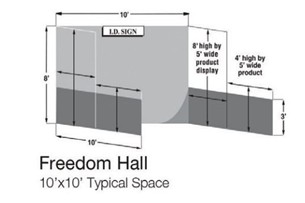 freedom booth height 4 feet and 8 feet