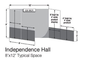Independence booth height 4 feet and 8 feet