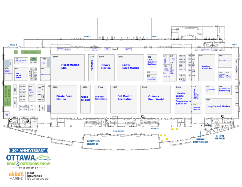 Floor Plan for the 2026 Ottawa Boats & Outdoors Show