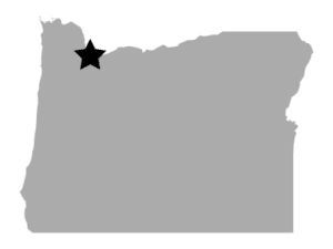 Oregon map with star